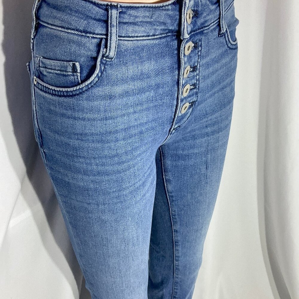 Pilcro and the Letterpress Anthropologie Sz 25 HighRise Skinny Bootcut Split Hem